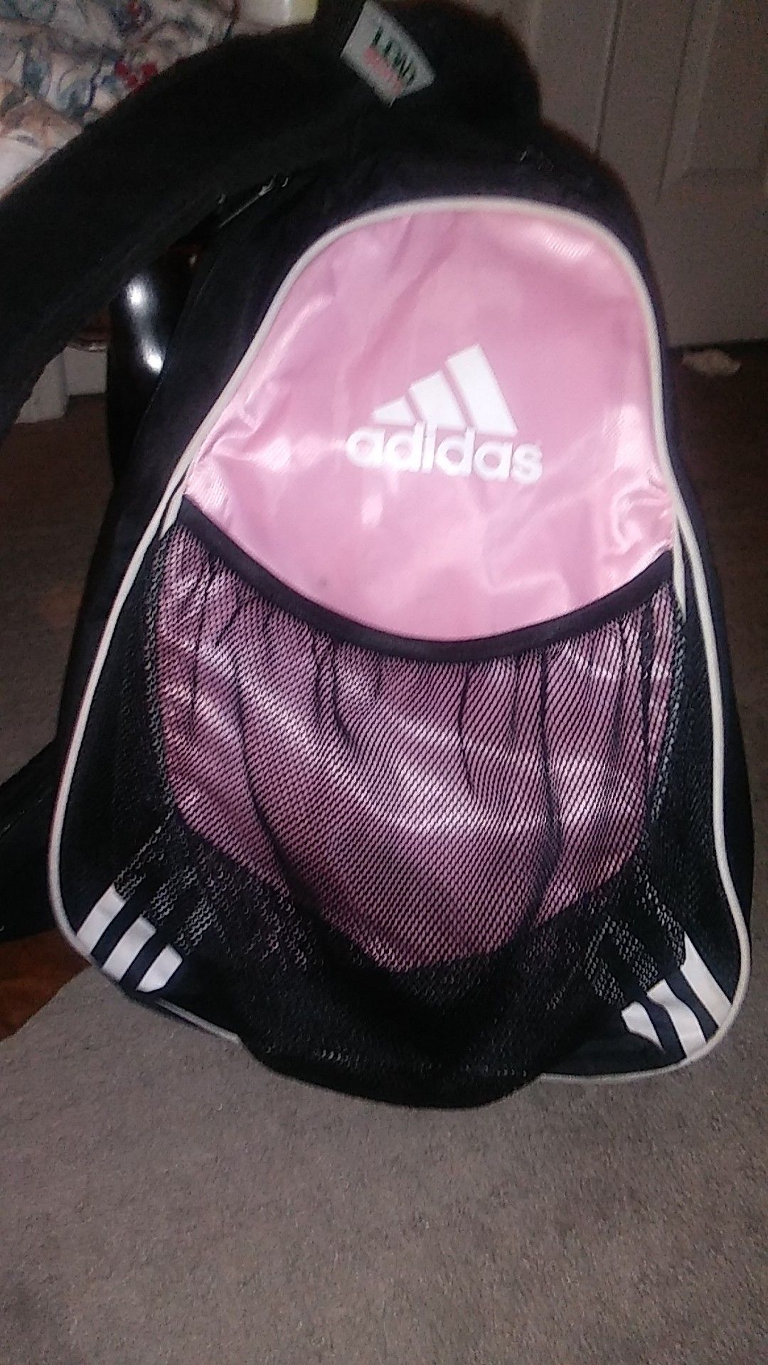 Adidas pink n black backpack