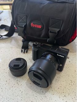 lumix gx85 4k camera bundle w/ 2 lenses