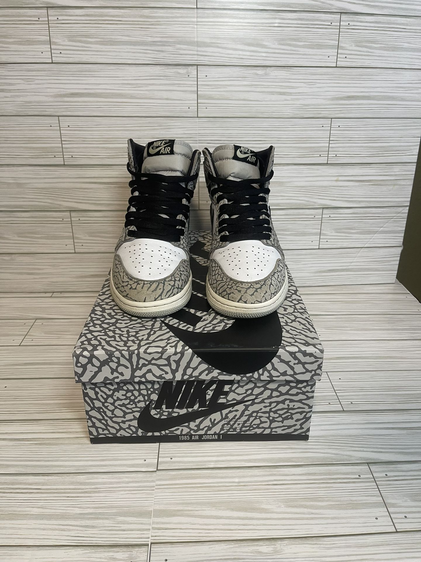 Air Jordan 1 High OG  “White Cement” Elephant Grey Black (FD1437 052) 6Y/ 7.5 W