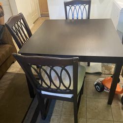 Brown Table With 3 Chair
