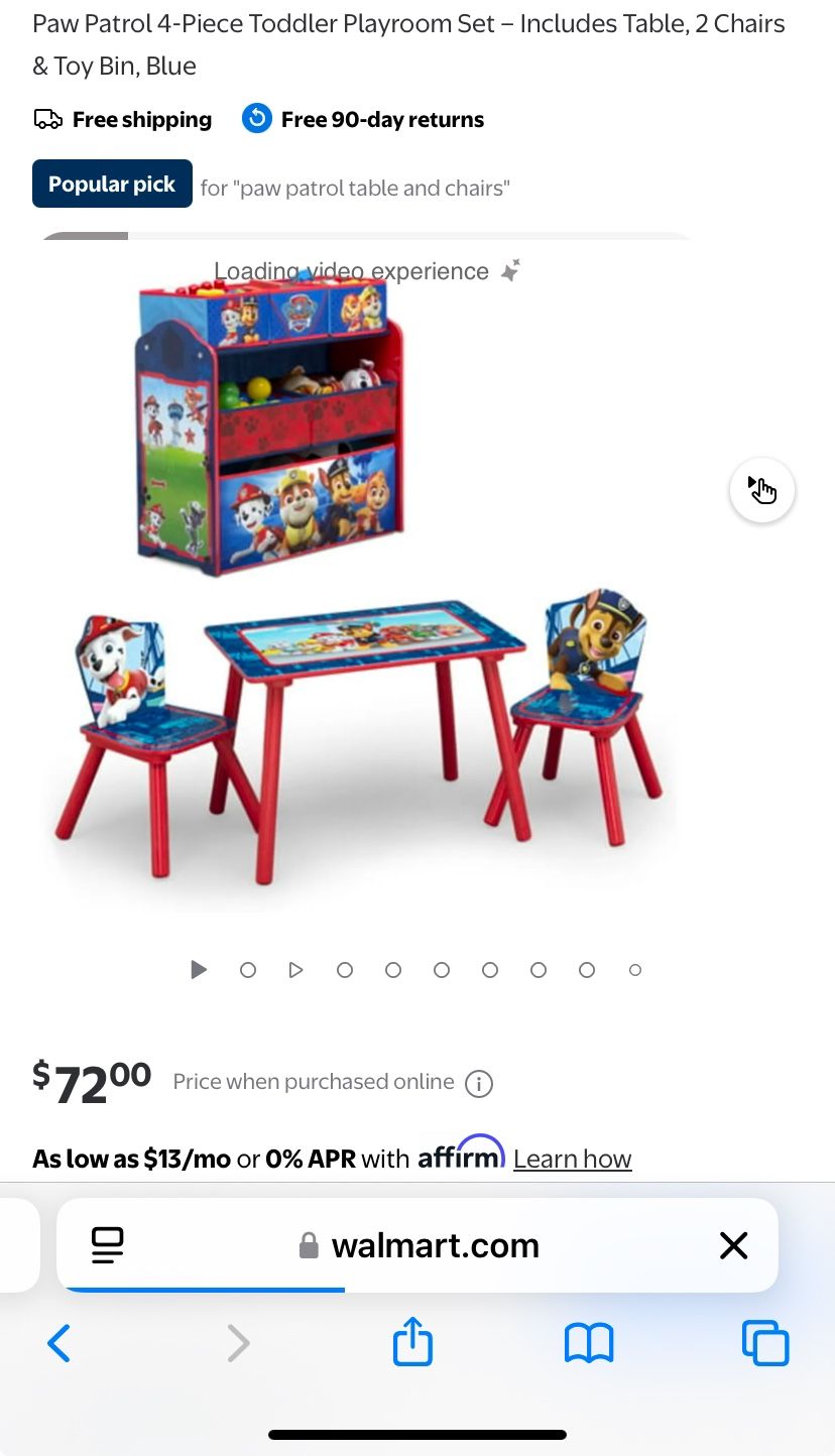 Paw Patrol Table Toy Storage And Dry Erase Board
