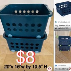 $4 each stackable laundry basket in wheels great to storage Toys, plushies etc
