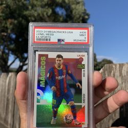 2023-24 MEGACRACKS LA LIGA LIONEL MESSI EA SPORTS  #439 PSA