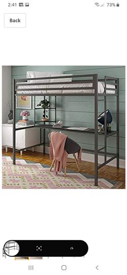 Newin box twin loft bed with desk and shelves mattress sold separately