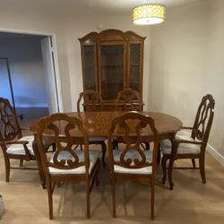 Dining Table With Six Chairs & China Cabinet