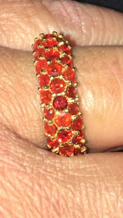 Fire Opal Sterling Silver Size 7 