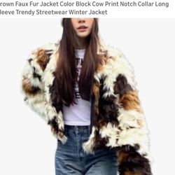 Men's Hooded Faux Fur Coat Thicken Casual Warm Jacket Zip Tops Winter