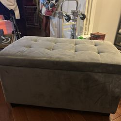 Grey Storage Ottoman 