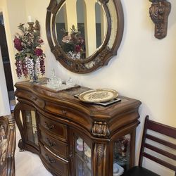 Michael Amini Luxury Dining Room Set – Complete Collection (Table, 8 Chairs, Buffet, Mirror)