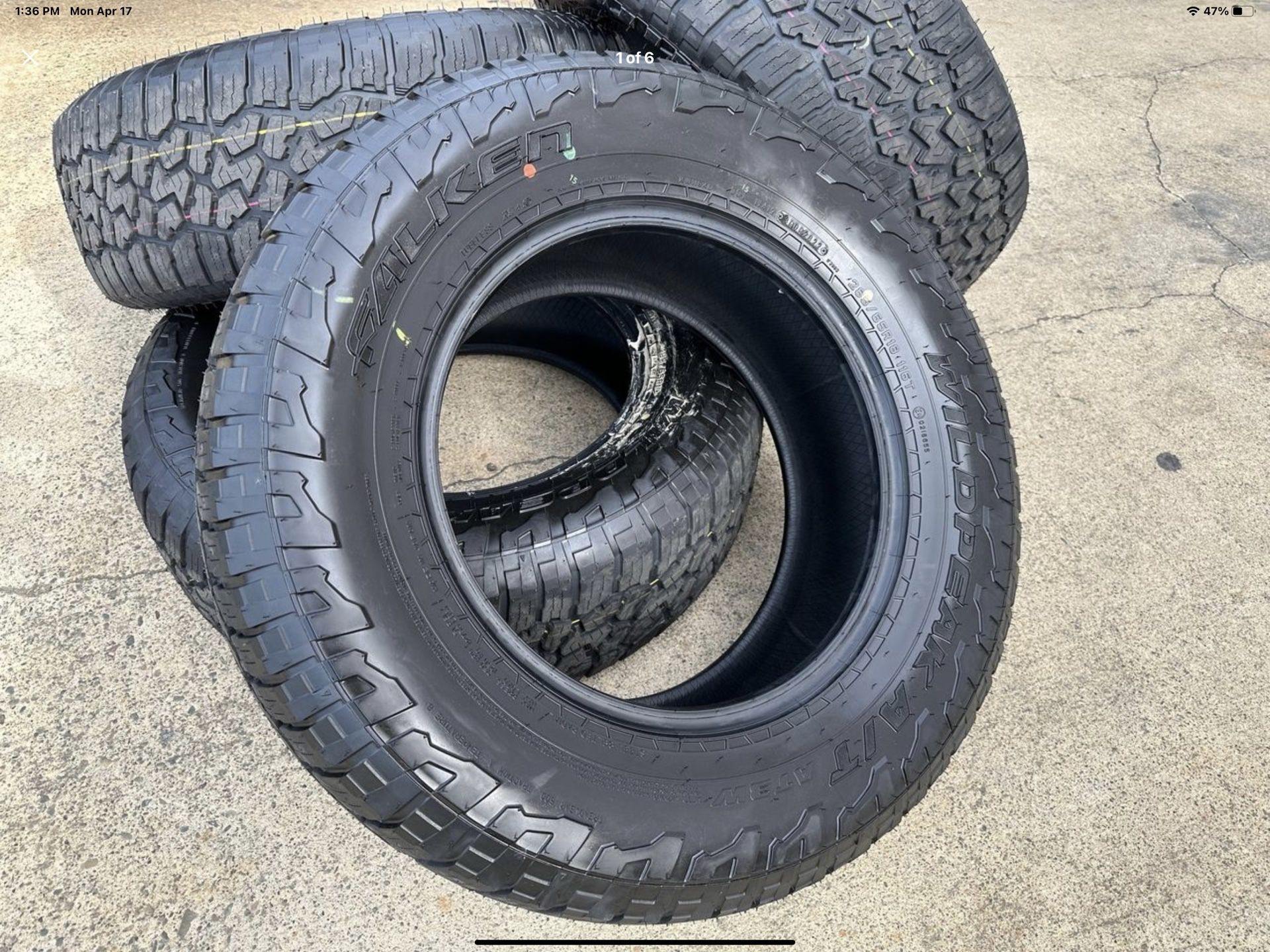 NEW Falken Wildpeak AT3W 285/65/18 116T Tires Tundra Tahoe Silverado