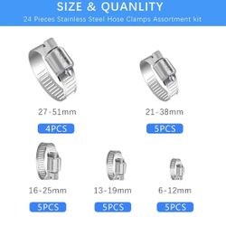 Assorted Hose Worm Clamps (price Per Piece)