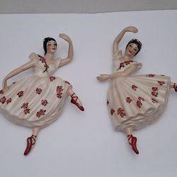 Vintage wall hanging ballerinas attitude & arabesque