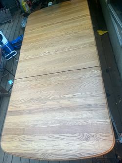 92in x 42in hard oak table