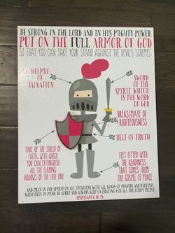 Armor Of God Wall Art - Girls/ Pink