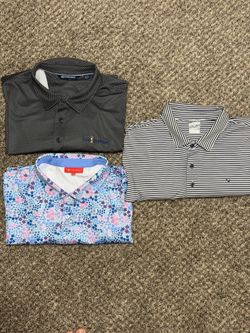Men’s gold polos XL