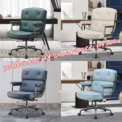 Lobby Lumbar Support Leather Ergonomic Office Chair 