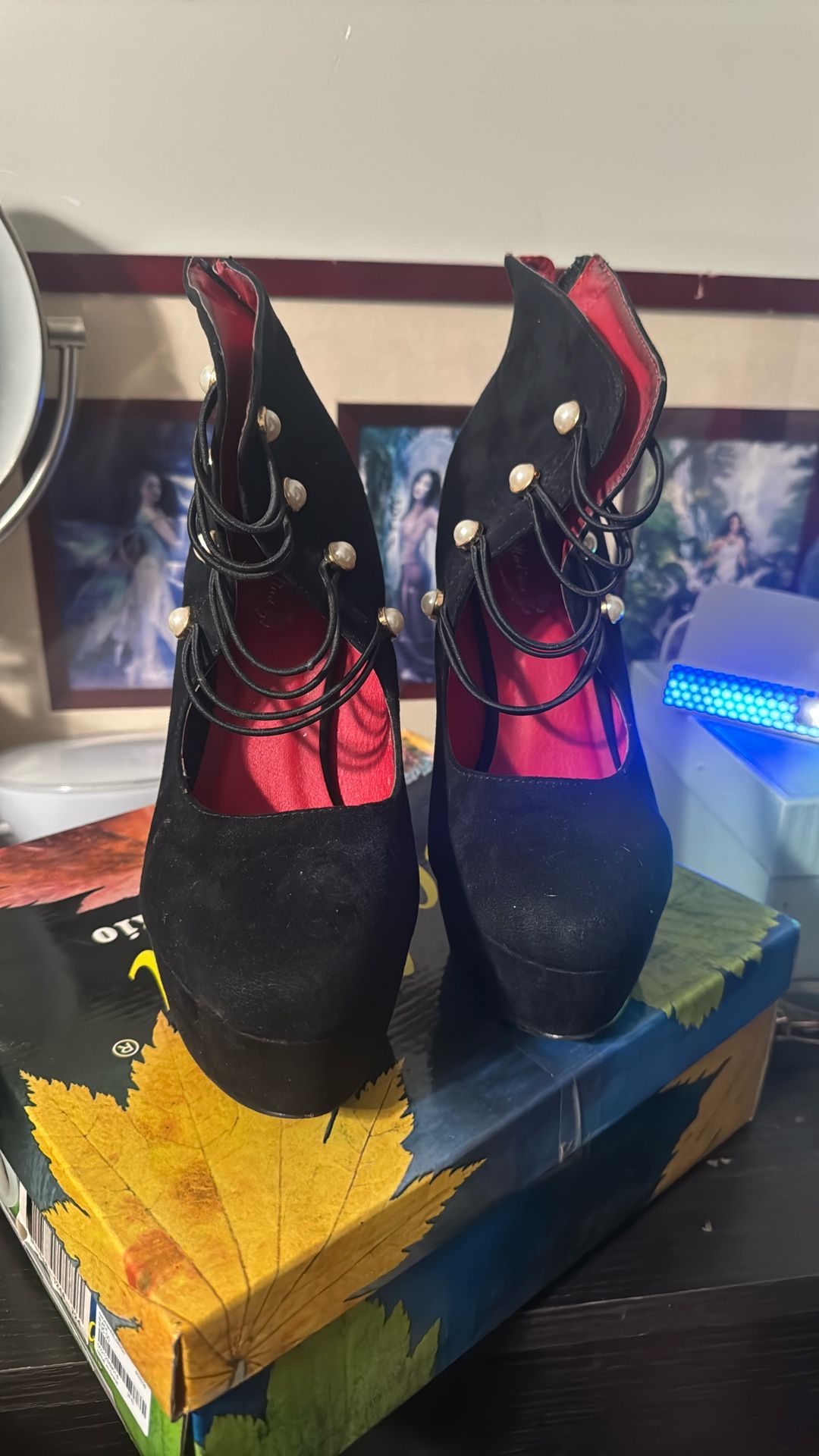 Tall Black Heels Size 8 1/2
