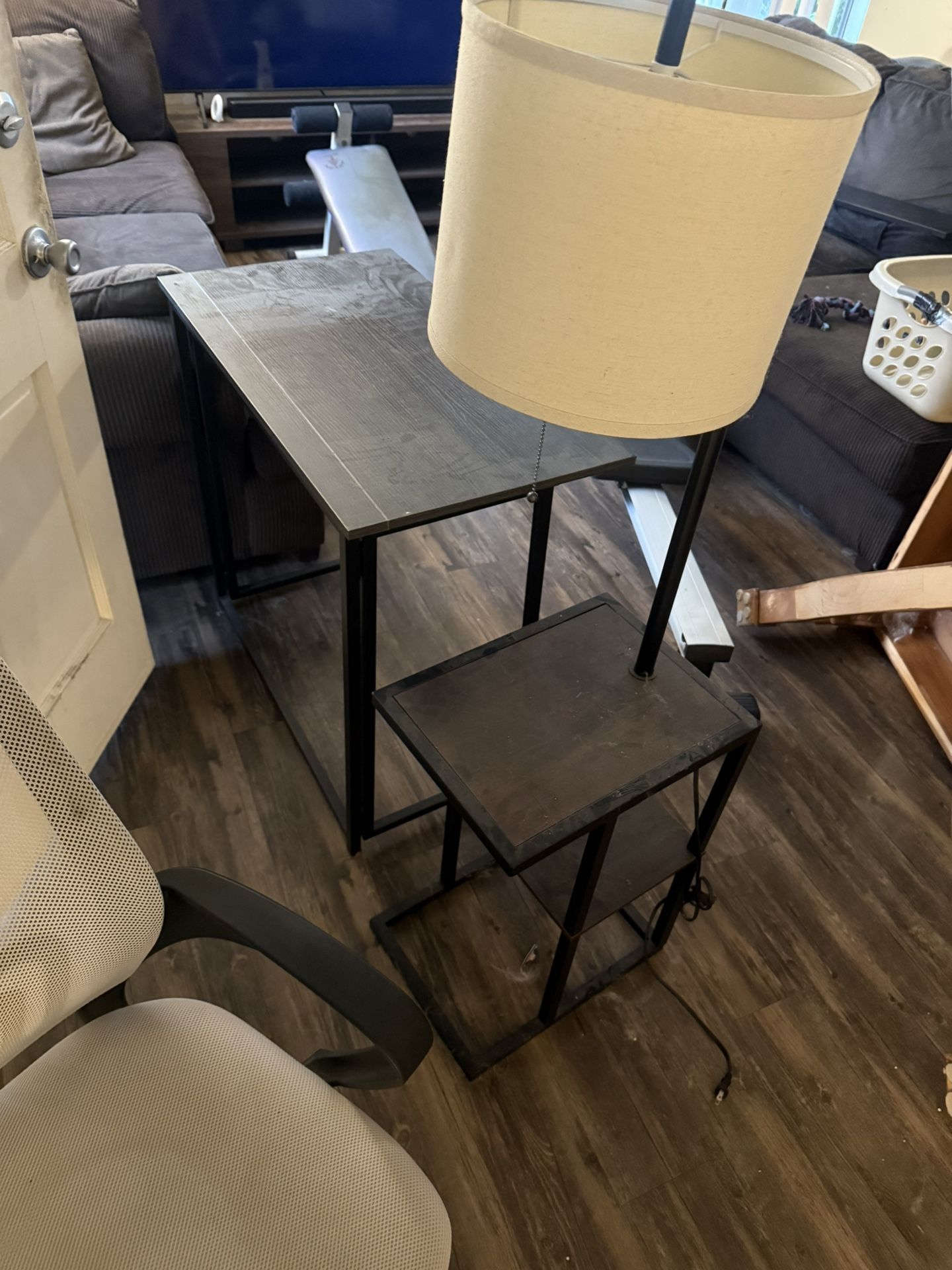 Desk And End Table With Lamp