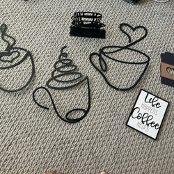 Coffee Bar Wall Decor Pieces:  6 Items For 10$ 