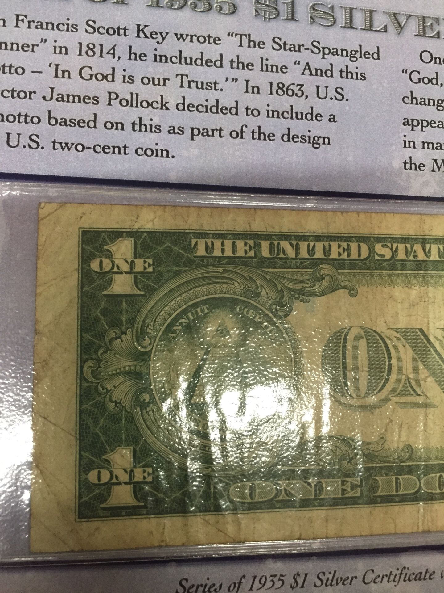 Series of 1935 $1 Silver Certificates with & without motto on the back