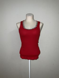 Sweetees Rhinestones-Bling Red Tank Top Sz S