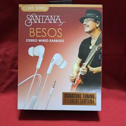 Santana Besos White Stereo Wired Earbuds