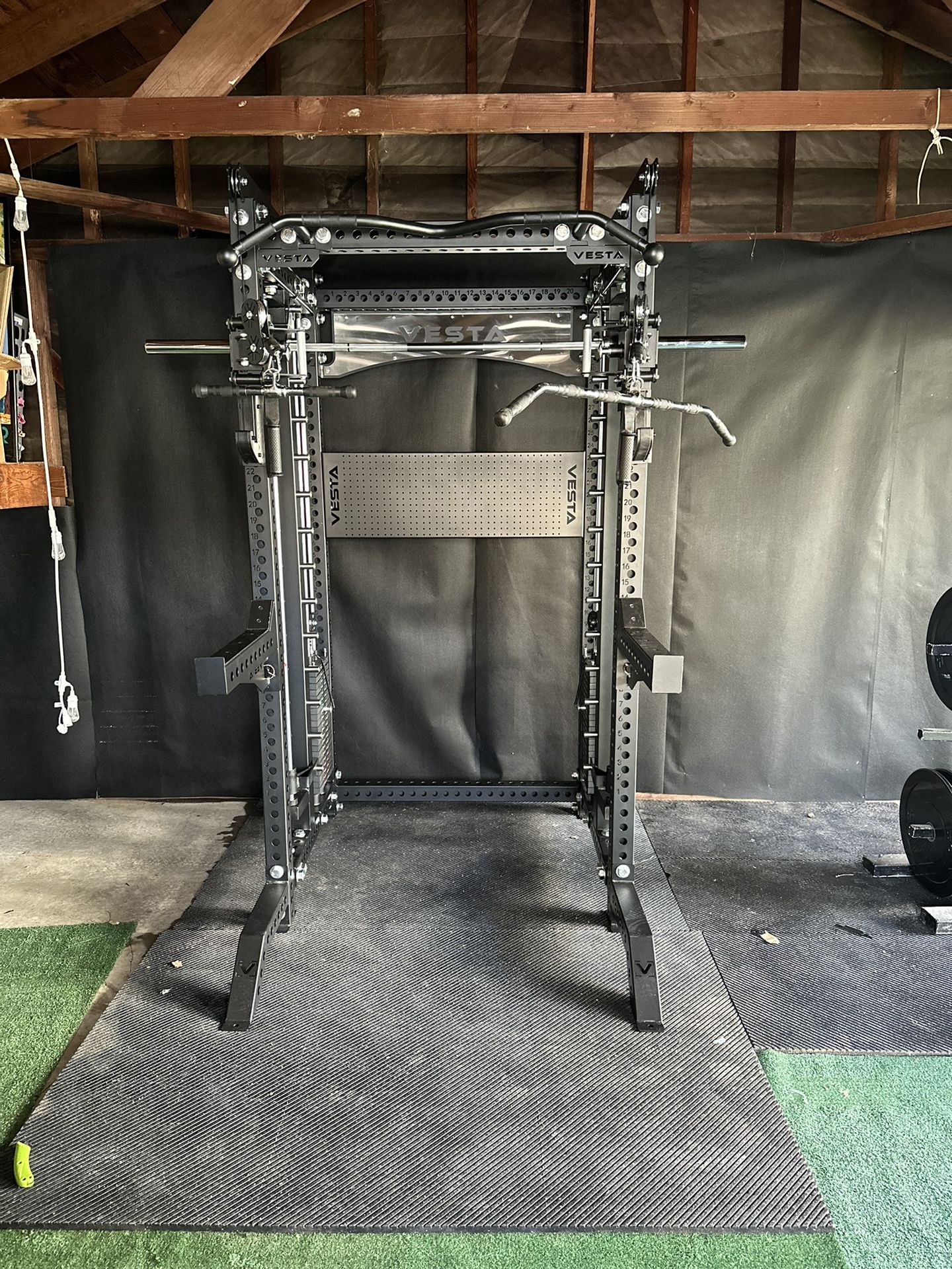 PRO SERIES Ultimate 3-1 Half Rack Functional Trainer w/Smith Machine Bar | 400lb Stack | Gym Equipment | Fitness | Commercial | Squat Rack