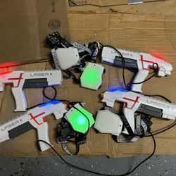 All 4 Laser X Laser Tag Guns Working Great!