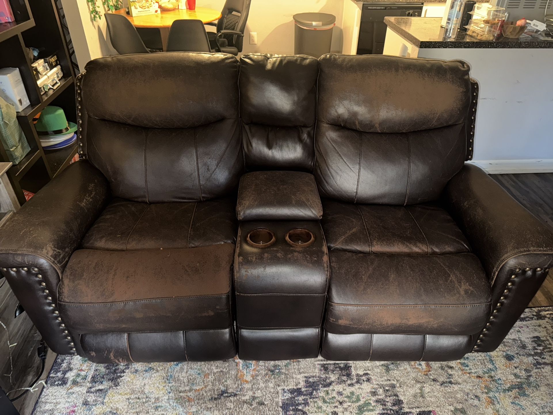 Leather Recliner Couch, Electric