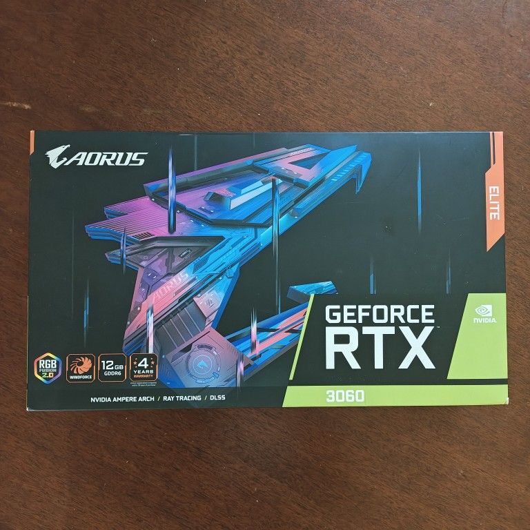GIGABYTE AORUS GeForce RTX 3060 ELITE 12GB GDDR6 Graphics Card LHR REV 2.0 Open Box