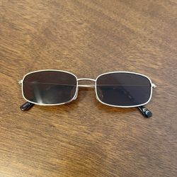 American Eagle Rectangle Sunglasses Gold & Brown Lenses NEW