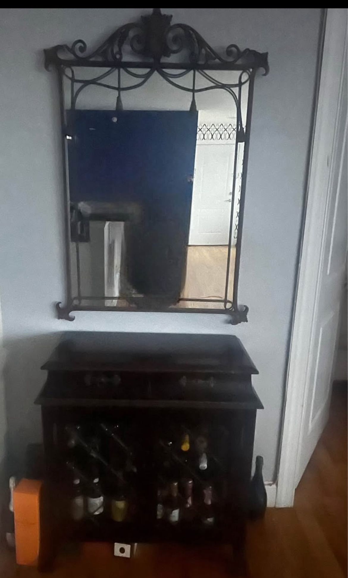 Wine Cabinet / Wall Mirror Combo