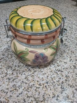 Boulevard Hand Painted Jar (Tabletops Unlimited)