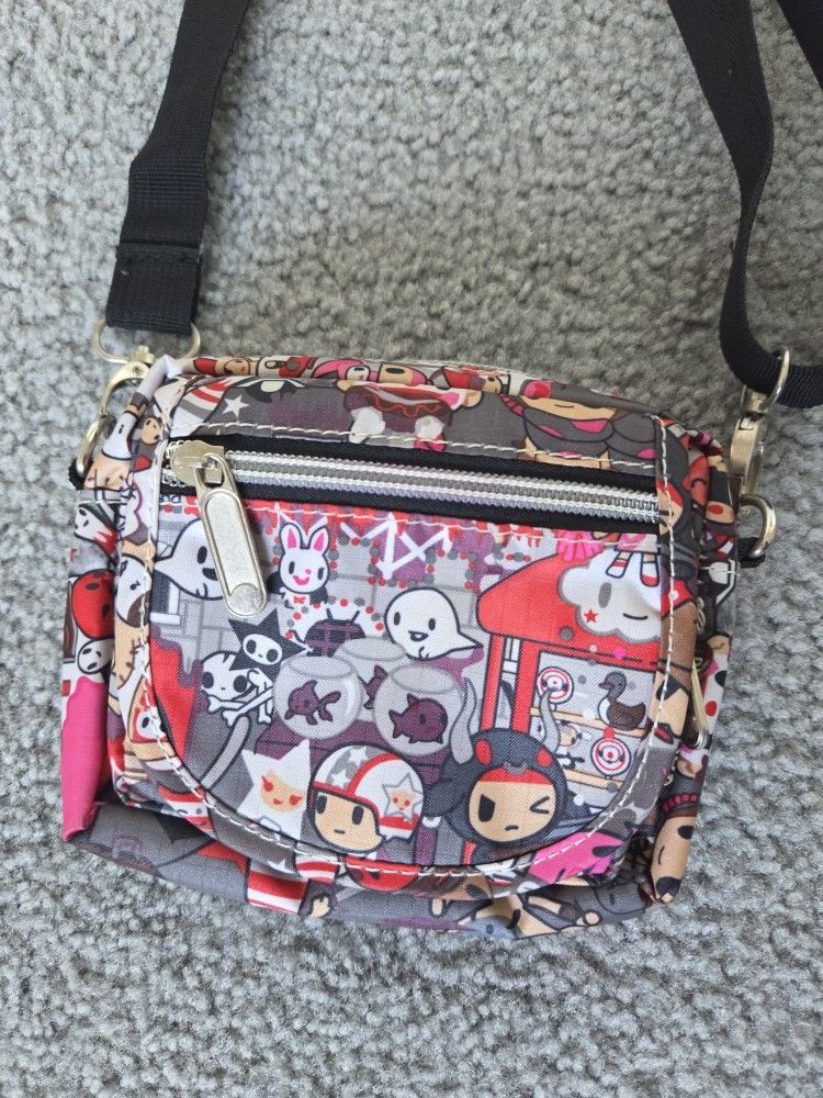 Tokidoki Black Grey Red Small Kawaii Crossbody Purse