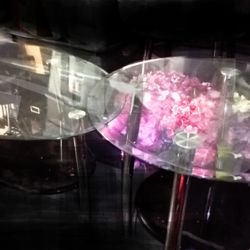 Glass Coffee Table & Matching End Tables W/ Chrome Legs. 