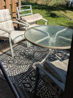 Outdoor Patio Table with  Glass Top