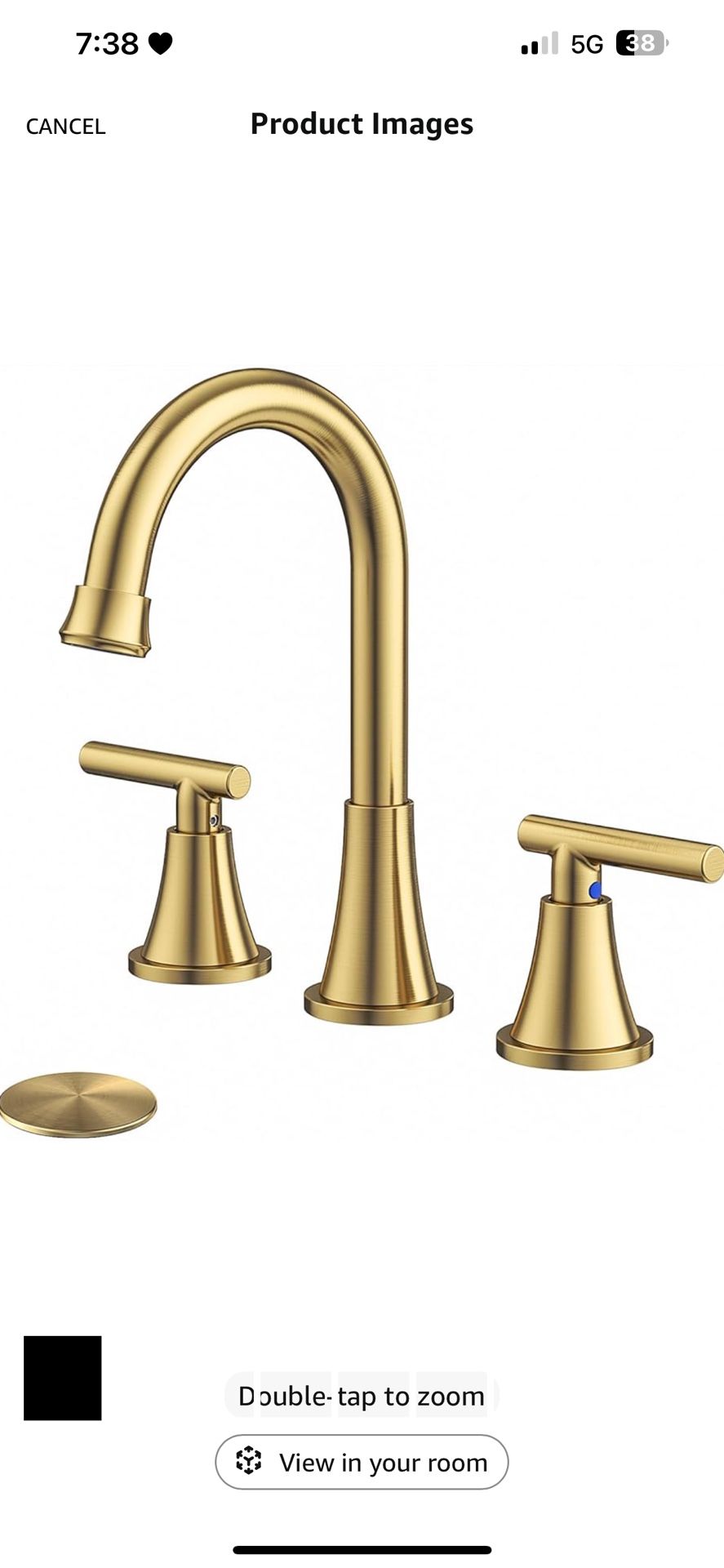 Bathroom Faucets for Sink 3 Hole, Hurran 4 inch Matte Black with Pop-up Drain and 2 Supply Hoses, Stainless Steel Lead-Free 2-Handle Centerset Faucet