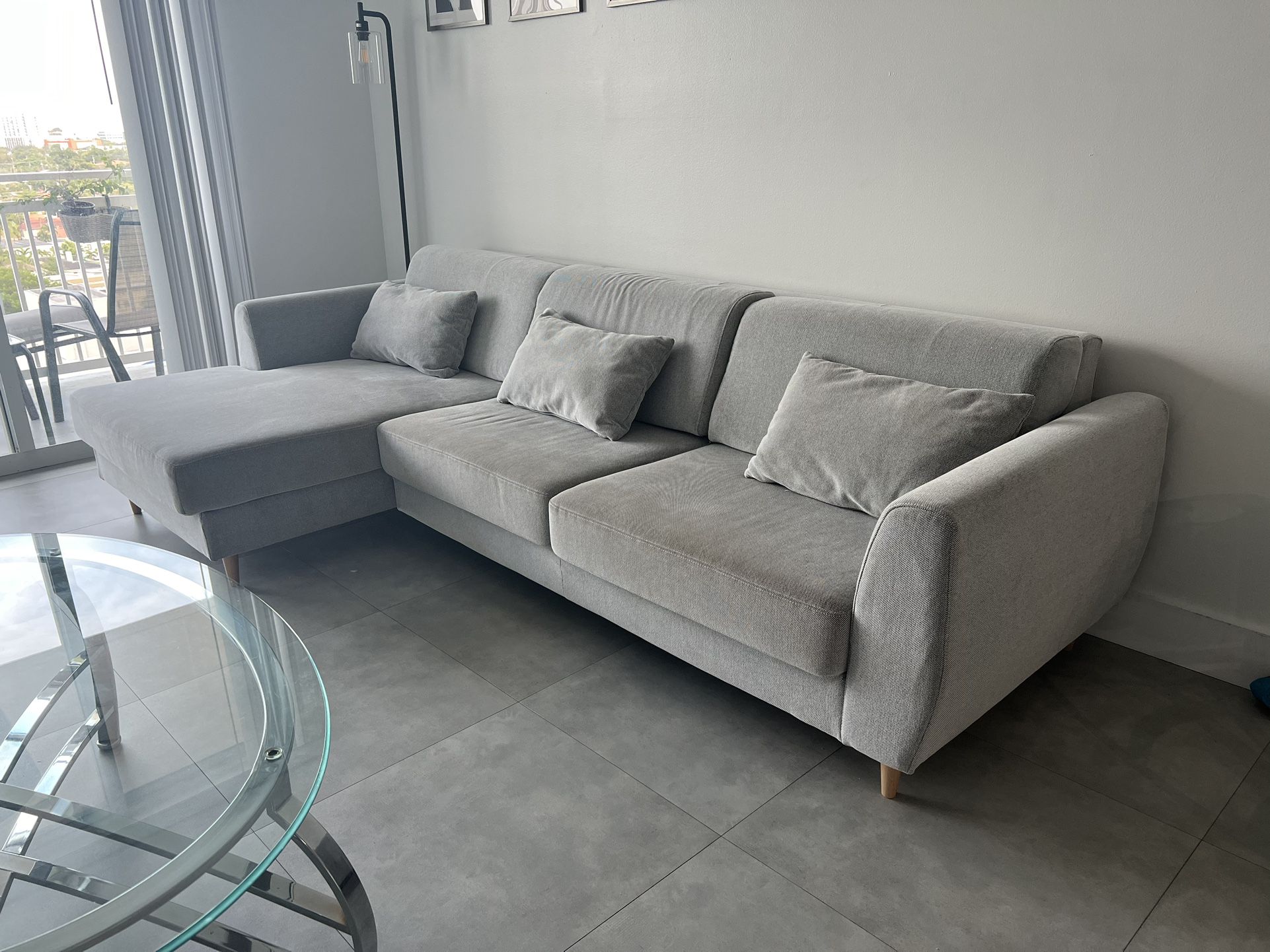 Grey Sofa with chaise