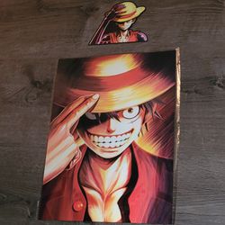 One Piece Straw Hat Lenticular Anime Poster & Decal Bundle