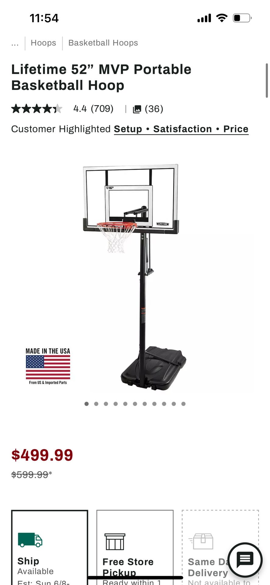 52” Basketball Hoop