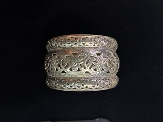 Wide Silver Filigree Cuff Bracelet
