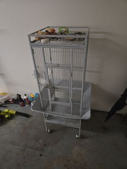 Large Bird Cage on Wheels