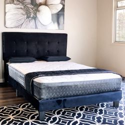NEW BED | (Mattress & Bed Frame Included) | Black | Queen