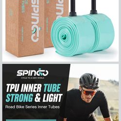 2-Pack SPINGO TPU Inner Tube 700C x 23C-32C, Ultralight TPU Tubes 700C with 48mm/60mm/80mm Presta Valves for Road Bike TPU Inner Tube Portable Spare T
