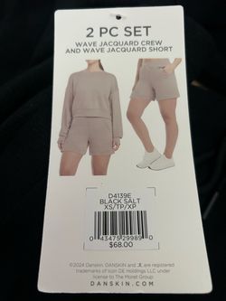 Danskin Wave Jacquard Crew & Short 2-Piece Set