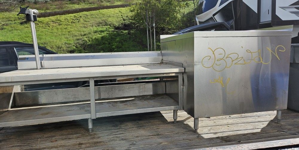 9' Stainless Steel Heavy Duty Kitchen Cabinet Work Prep Table