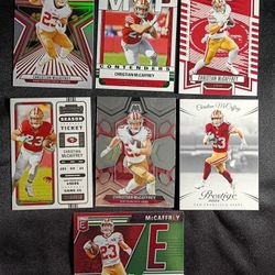San Francisco 49ers Christian McCaffrey Football Cards Set of 7 For $5