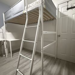 Loft Bed Frame with Desktop