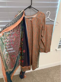 Rose gold print Lelan XL women 3 pieces Chafoon Dopata