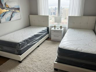 New TWIN SIZE BED SET TWO BEDS MATTRESS INCLUDED NEW BEDROOM SET TWIN SIZE MATTRESS 